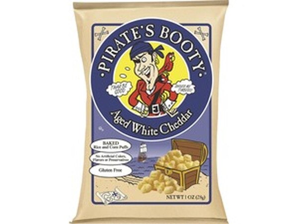 B&G Pirate's Booty White Cheddar Rice/Corn Puffs - Gluten-free, No Artificial Flavor, No Artificial Color, Preservative-free - White Cheddar - 1 oz - 24 / Carton