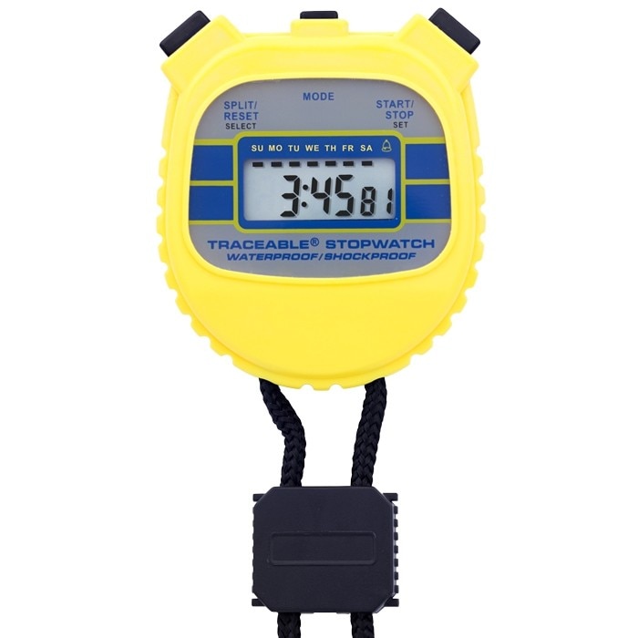 Control Company Water-Resistant Shockproof Stopwatch - Yellow