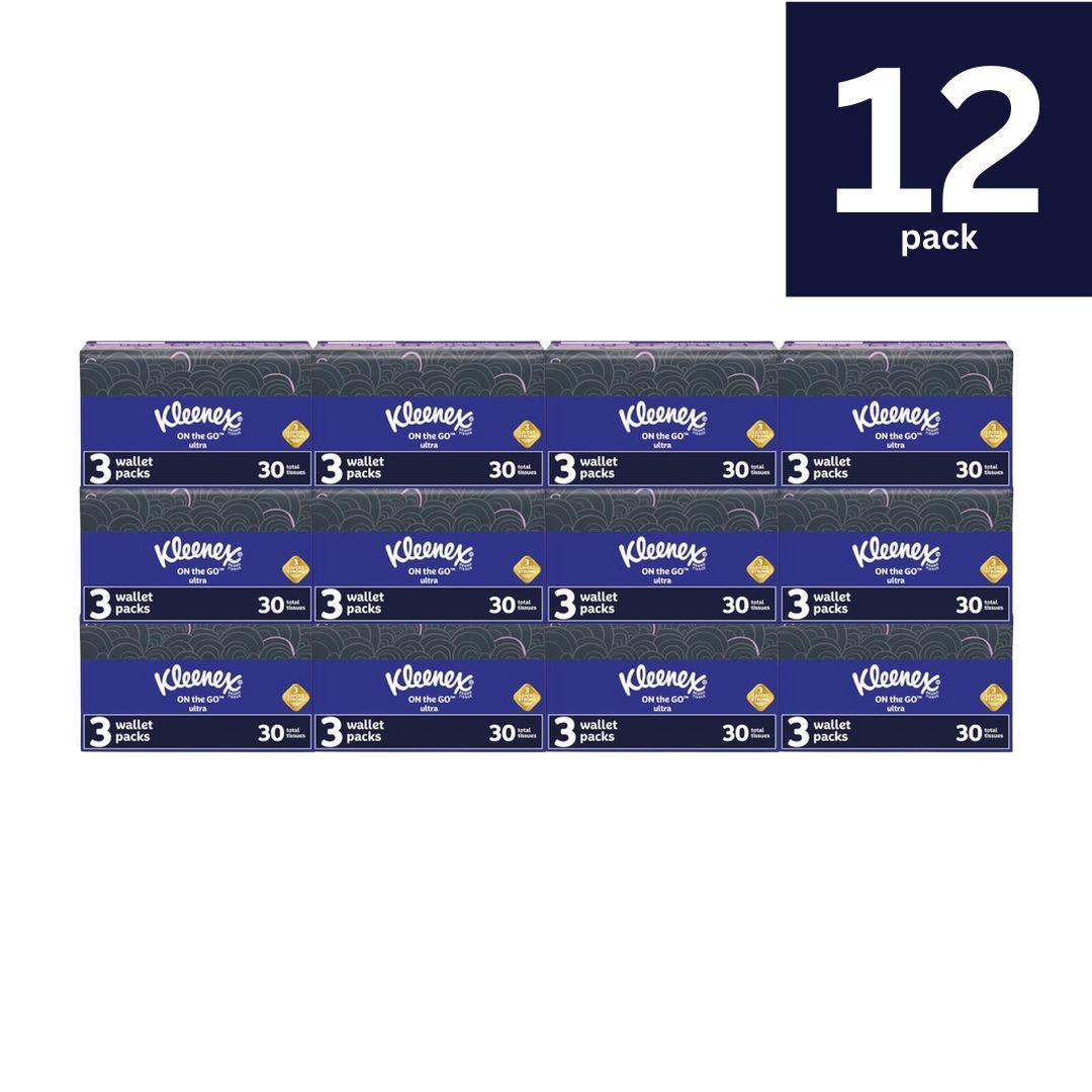Kleenex Ultra Soft™ On-The-Go Facial Tissues - 10 Sheets/Wallet, 3 Wallet Pack