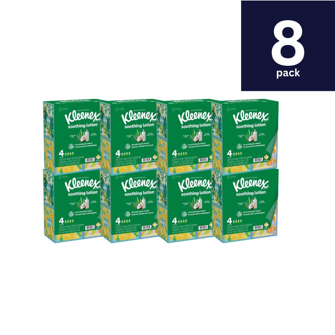 Kleenex Soothing Lotion Facial Tissues - 60 sheet/box - 4 Cube Box